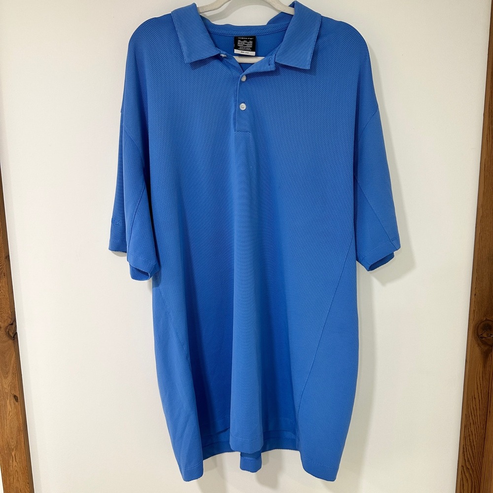 Nike Golf Dri-FIT Polo Shirt Mens 3XL Blue Textured Short Sleeve | Athleisure